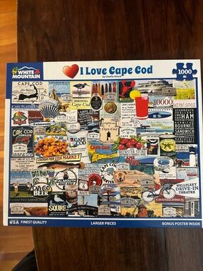 White Mountain Cape Cod Collage Jigsaw Puzzle - Blue, Red, Yellow